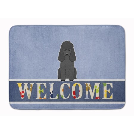 Carolines Treasures Poodle Black Welcome Machine Washable Memory Foam Mat BB5652RUG